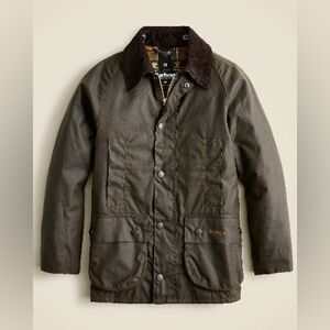 Kids Barbour Classic Beaufort Olive waxed jacket